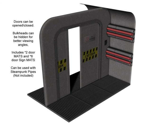 Steampunk\Ship Corridor: Double Sliding Doors