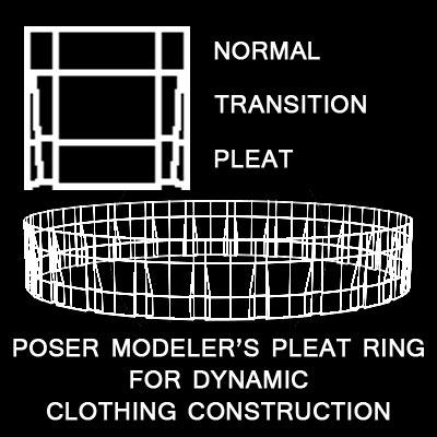 Poser "Pleat-Ring" for Dynamic Cloth Modelers