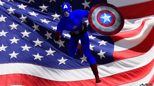 Captain America &amp; American Flag