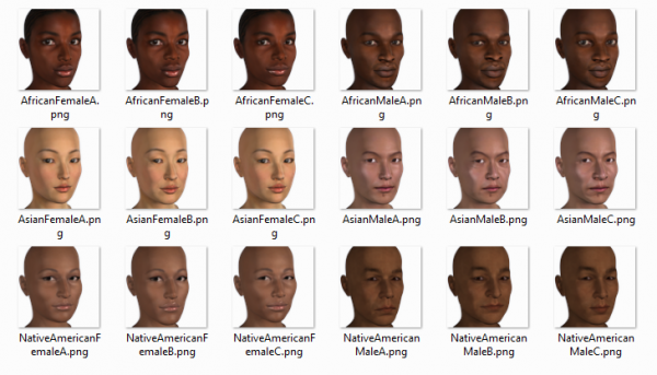 Icons for Ethnicity for Genesis (Faces)