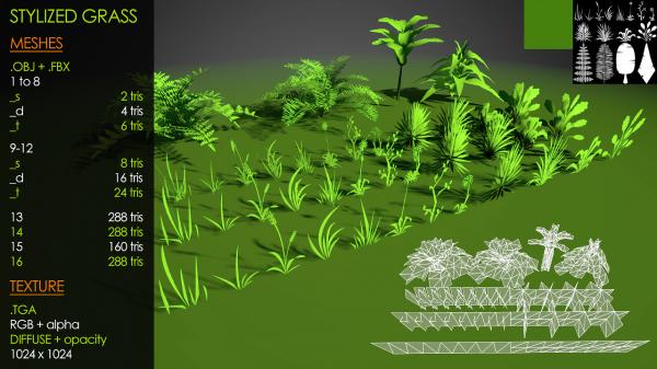 Mutli stylized grass