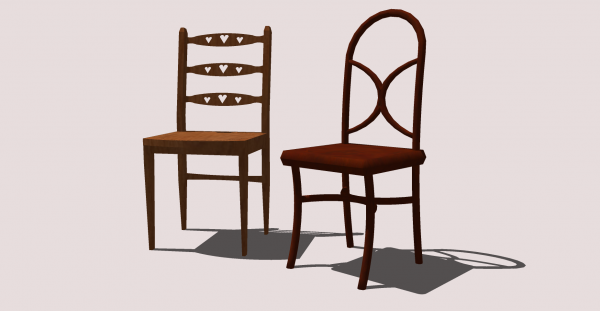 A Pair of Simple Wood Side Chairs