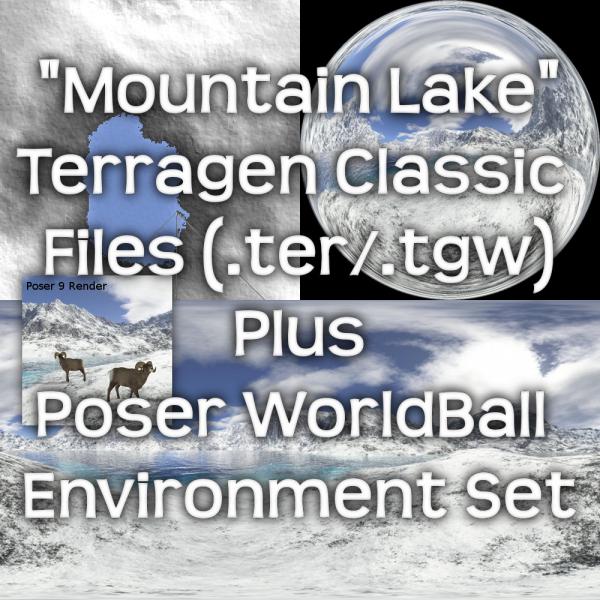 Terragen Classic Mountain Lake For Poser WorldBall