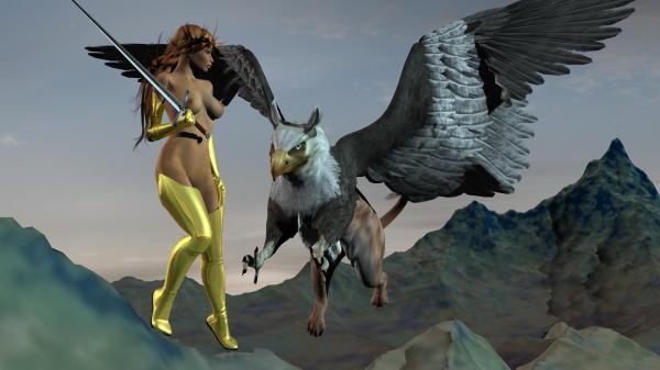 Gryphon Attack (Contains Nudity)