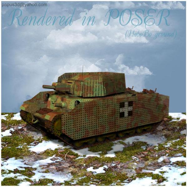 Turan 41M Hungarian Medium Tank model for Poser