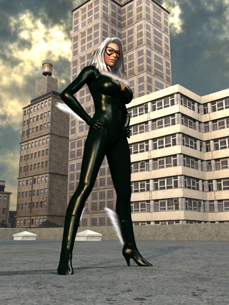 Marvel&#039;s Black Cat on rooftop