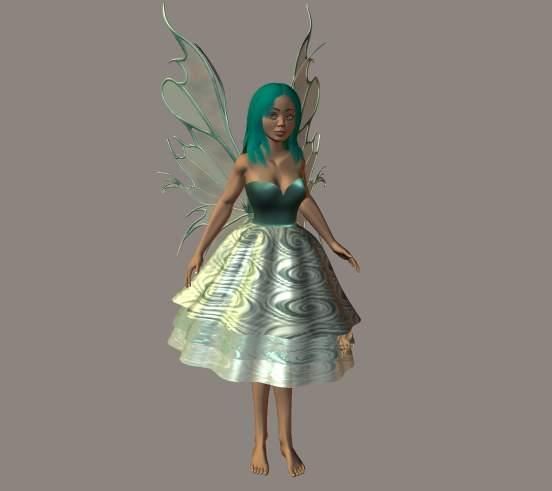 Sara Fairy Dress - Teal texture