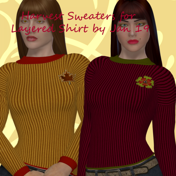 Harvest Sweaters for Jan 19 freebie Layered Shirt