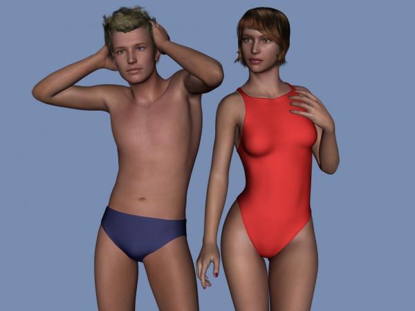 Sporty Swimsuit Set for DAZ Genesis Figure