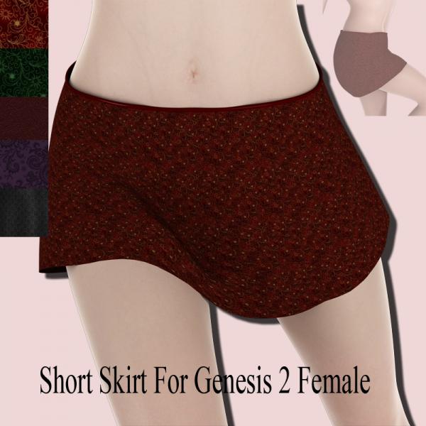 Short Skirt For Genesis 2 Female Daz Studio Only