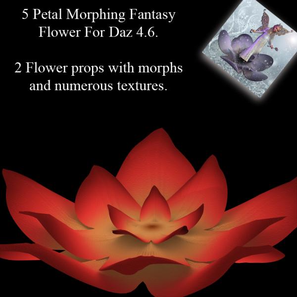 5 Petal Fantasy Morphing Flower for Daz Studio 4.6