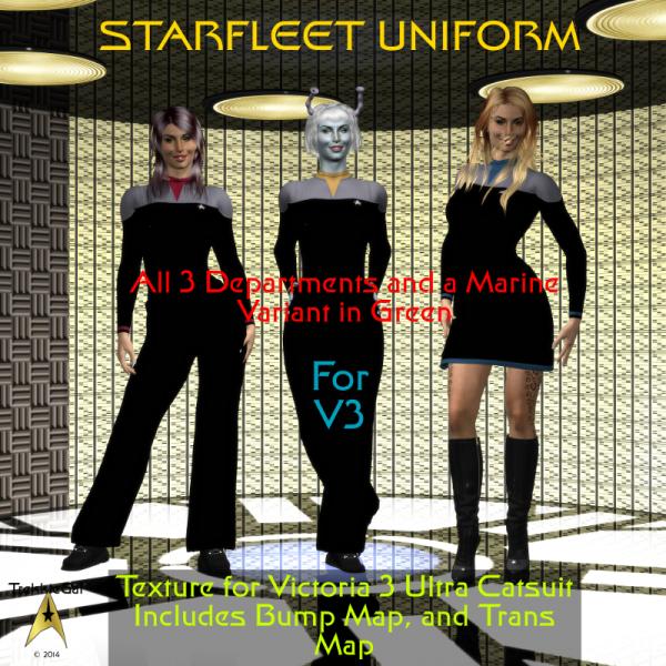 TrekkieGal: Starfleet Uniform for V3 Catsuit