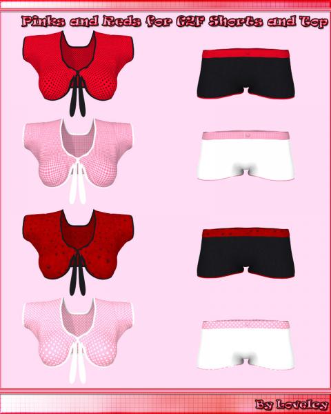 Pinks and Reds for G2F Shorts and Top