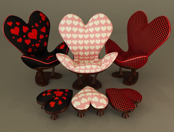 Sweetheart Chair and Footstool