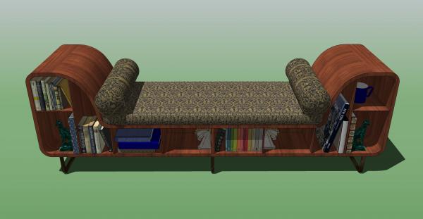 Furniture, Sofa/Shelf Combo