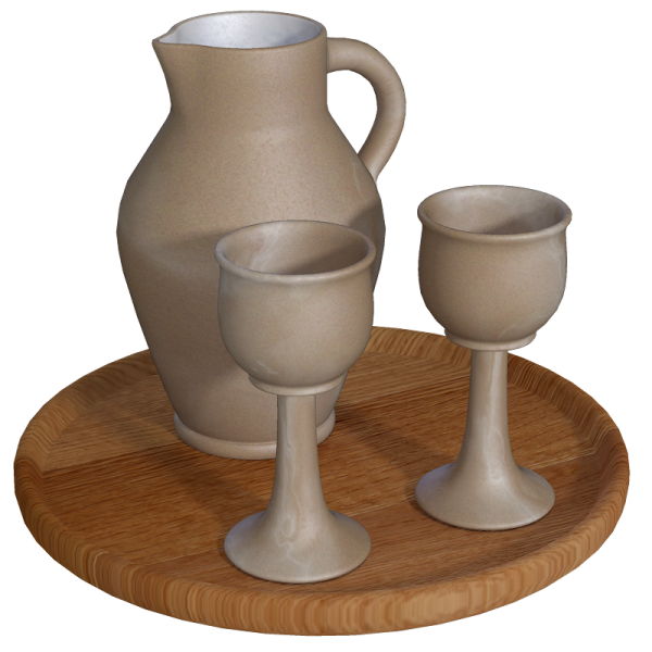 Jug,cup and tray