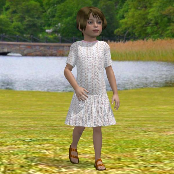 Drop-waist dress for the Pre-school girl