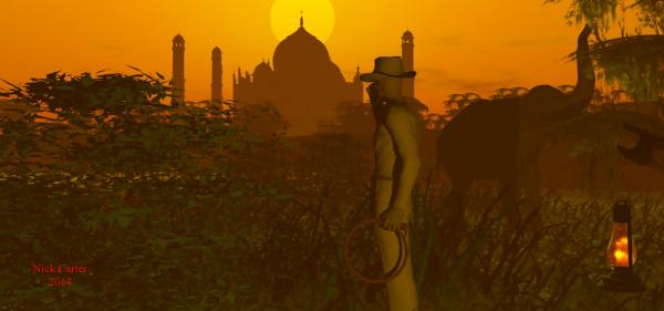 Indiana Jones discovering the Taj Mahal