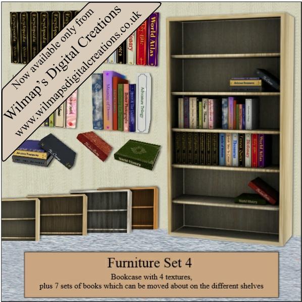 Furniture Set 4 - Bookcase & Books