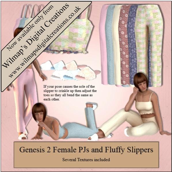 Genesis 2 Female PJs & Fluffy Slippers