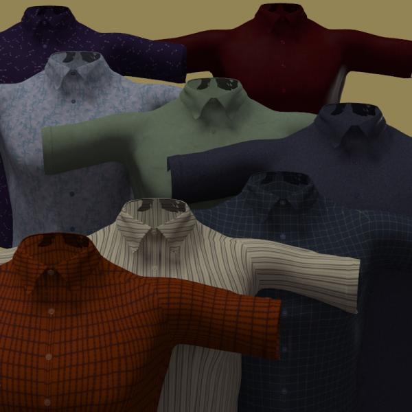 8 textures for Poser World's Oxford shirt. - Poser - ShareCG