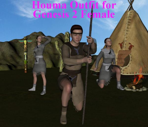 Houma Outfit for Genesis 2 Female