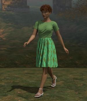 Box pleat dress for Dawn