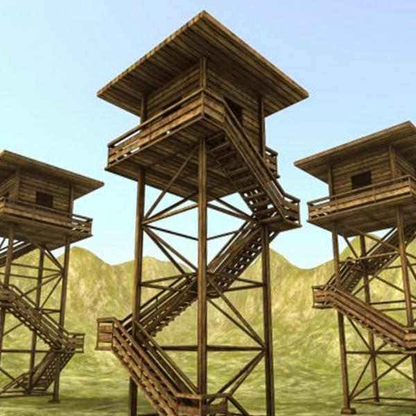 Watch tower made of wood