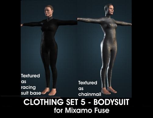 Bodysuit for Mixamo Fuse and Unity3D