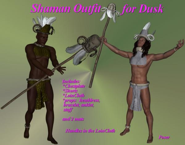 Shaman Outfit for Dusk (Poser)