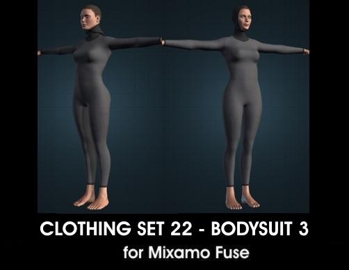 Bodysuit 3 for Mixamo Fuse and Unity3D