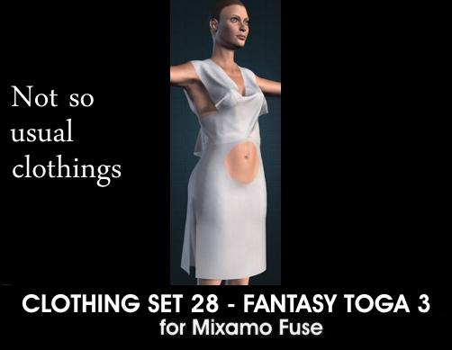 Fantasy Toga 3 for Mixamo Fuse and Unity3D