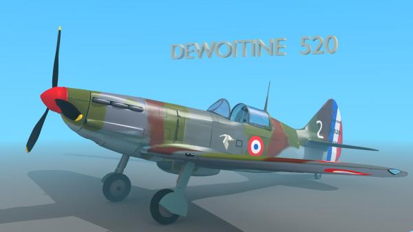 WWII French aircraft Dewoitine 520