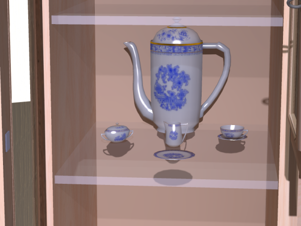 Dishes for Fully rigged cabinet for Poser