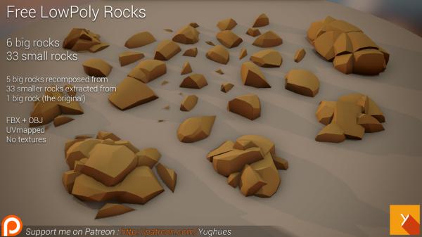 Free LowPoly Rocks set01