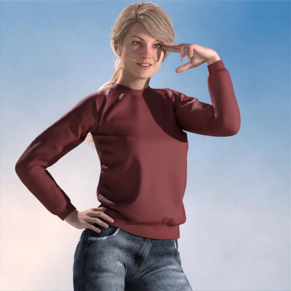 Morphing Sweatshirt for Genesis 2 Female