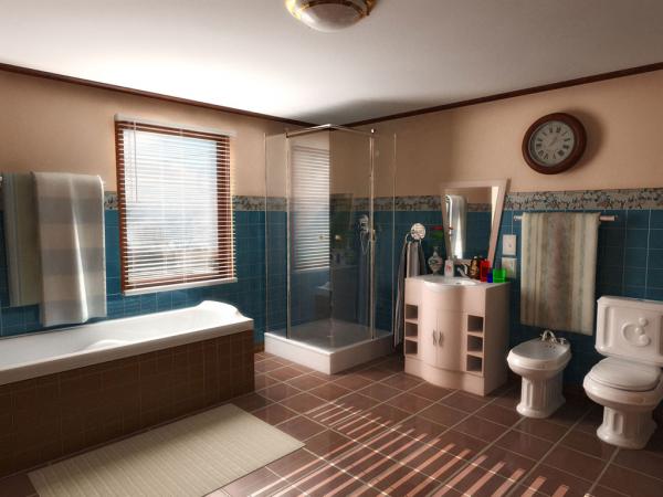 VRay style Mental ray for Maya Bathroom.