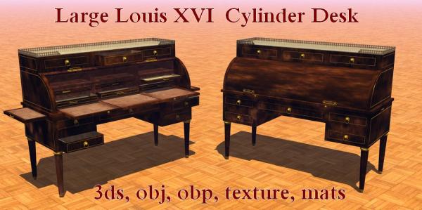 Large Louis XVI cylinder desk