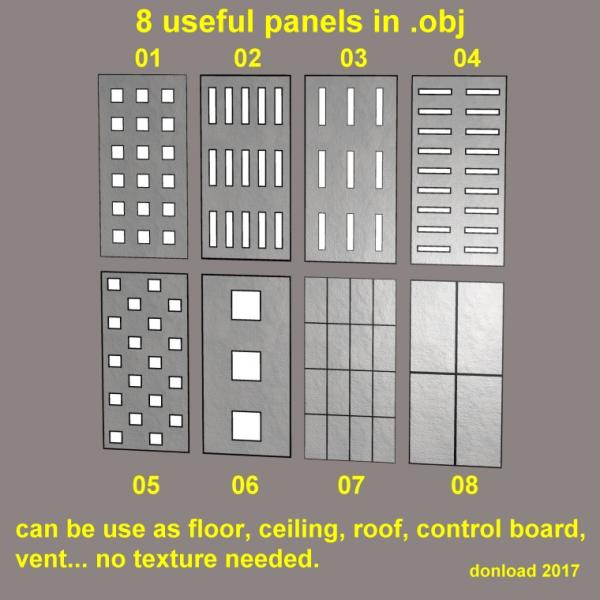 8 Panels in .obj