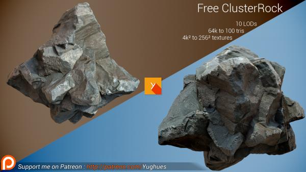 Free Photogrammetric Rock - Cluster