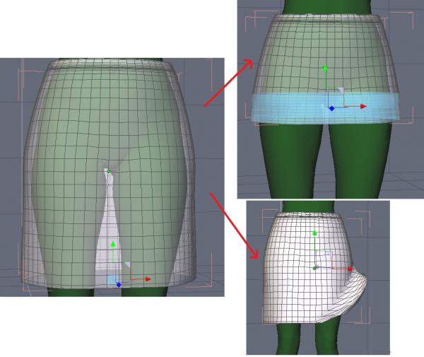 deformer une jupe pour DAZ avec Hexagon