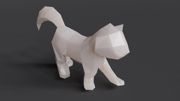 3d Printable Kitten Figurine