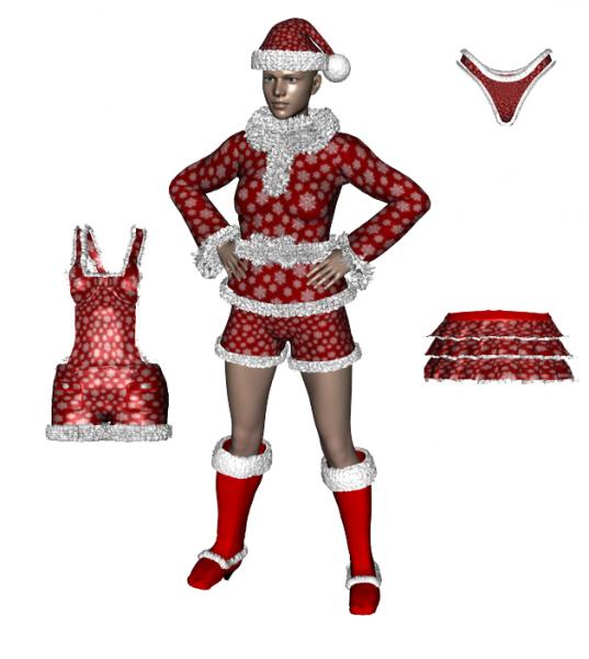 Christmas outfit for G8F DAZ Studio ShareCG