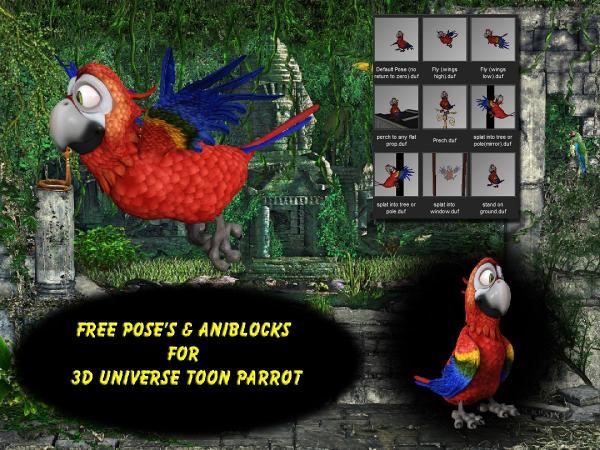 Ivy&#039;s poses &amp; aniblocks for 3DU Parrot