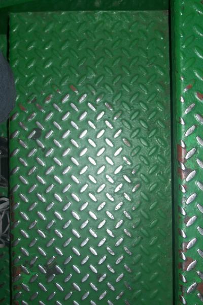 Green painted metal