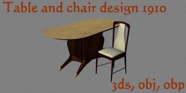 Table and chair design 1910