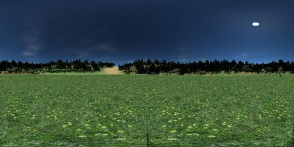 Field surrounded hills 360 degree backgroun