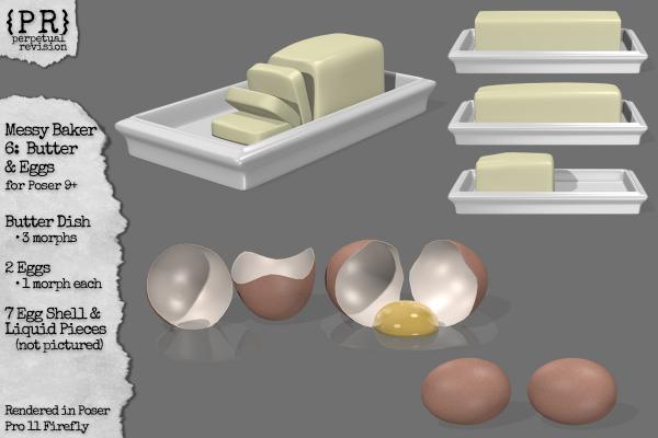 &quot;Messy Baker&quot; Set 6: Butter &amp; Eggs