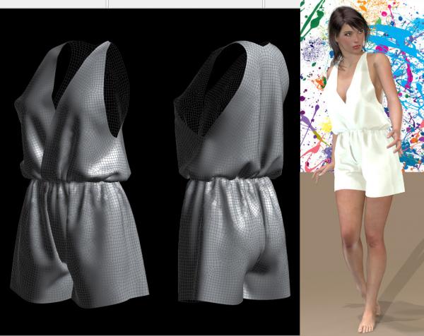 Dynamic dress - OBJ - Romper for V4 with Template