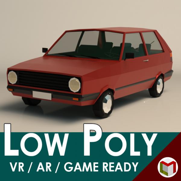 Low Poly Cartoon City Car 03